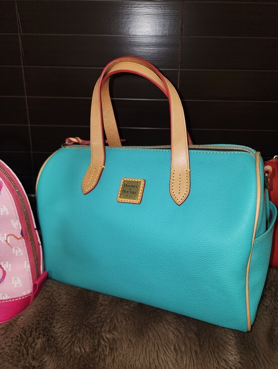 Dooney & Bourke Handbags - Dooney & Bourke Olivia Turquoise Pebble Leather Satchel Purse